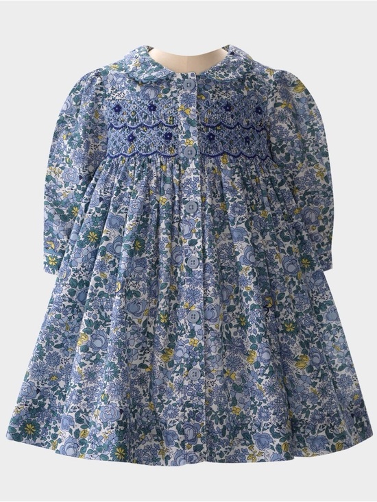 Rachel Riley Other - NWT Rachel Riley girl's blossom-print smocked button-front dress